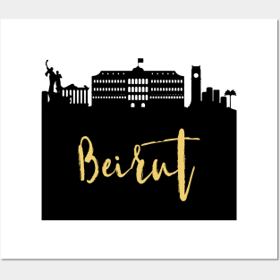 BEIRUT LEBANON DESIGNER SILHOUETTE SKYLINE ART Posters and Art